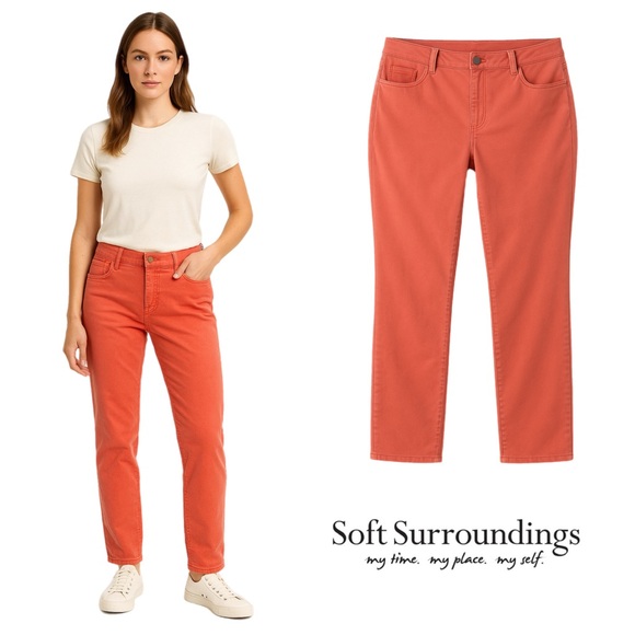 Soft Surroundings Denim - NEW Soft Surroundings Women's pull on Orange Jeans